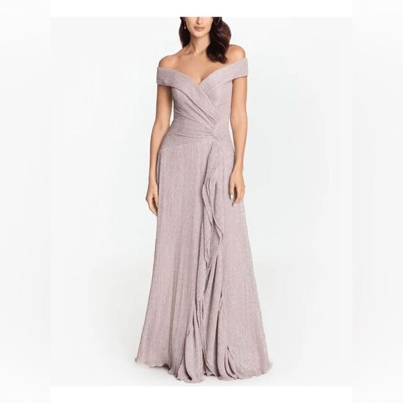 XSCAPE  Off Shoulder Full-Length Formal Dress Fit + Flare  size 4 NWT - Picture 1 of 7